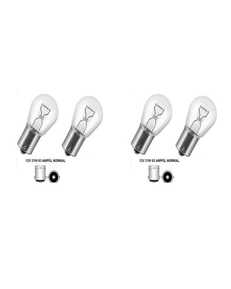 12 VOLT 21WATT SİNYAL  AMPULU ARABA MOTORSİKLET (4 ADET) DÜZ TIRNAK (93 AMPUL)